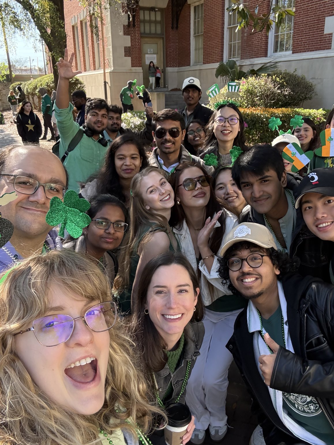 Cheering at the St. Patrick's Day Parade